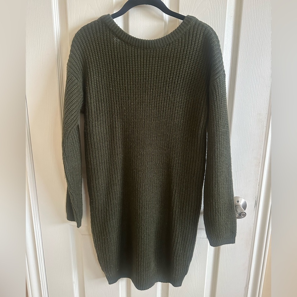 Lulu's Green Sweater Dress